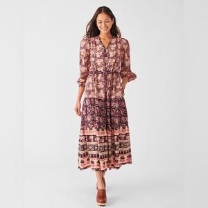 Faherty Idina Block Print Dress